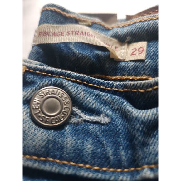LEVI'S Ribcage Straight Ankle Stretch Denim Jeans Women sz 29 NWT | MSRP $98 - Picture 3 of 8